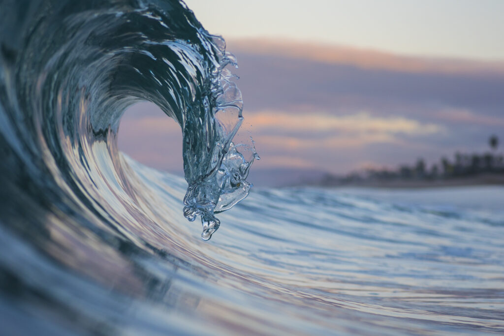 Photo of a wave breaking in Carlsbad, California
