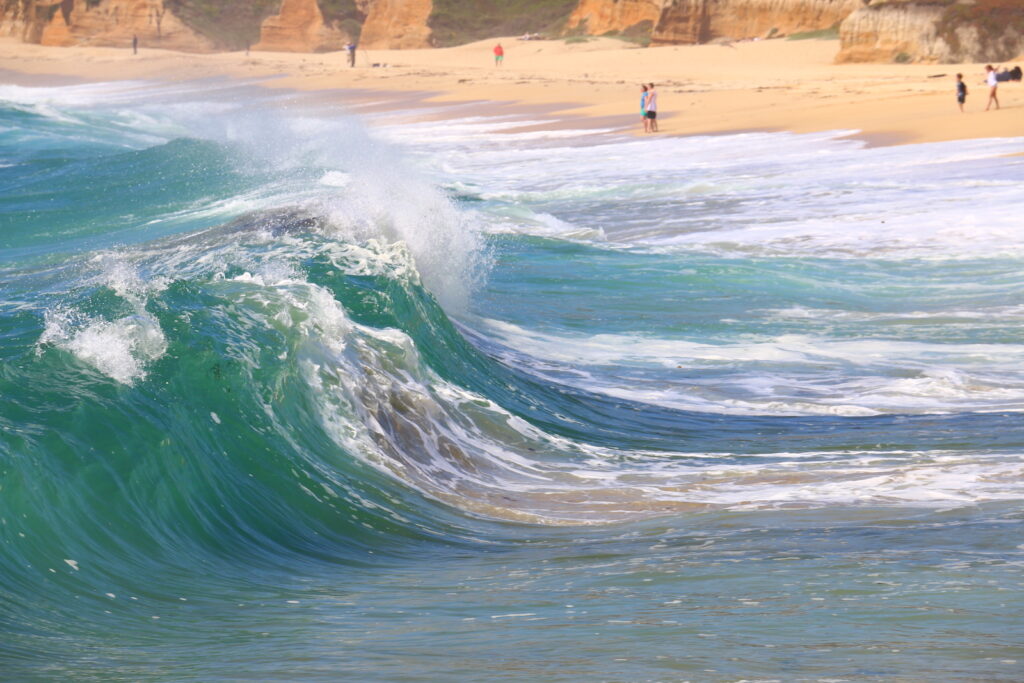 a breaking wave at Montara State Beach